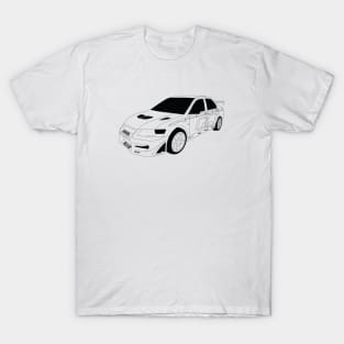 FF Lancer Evo VI Black Outline T-Shirt